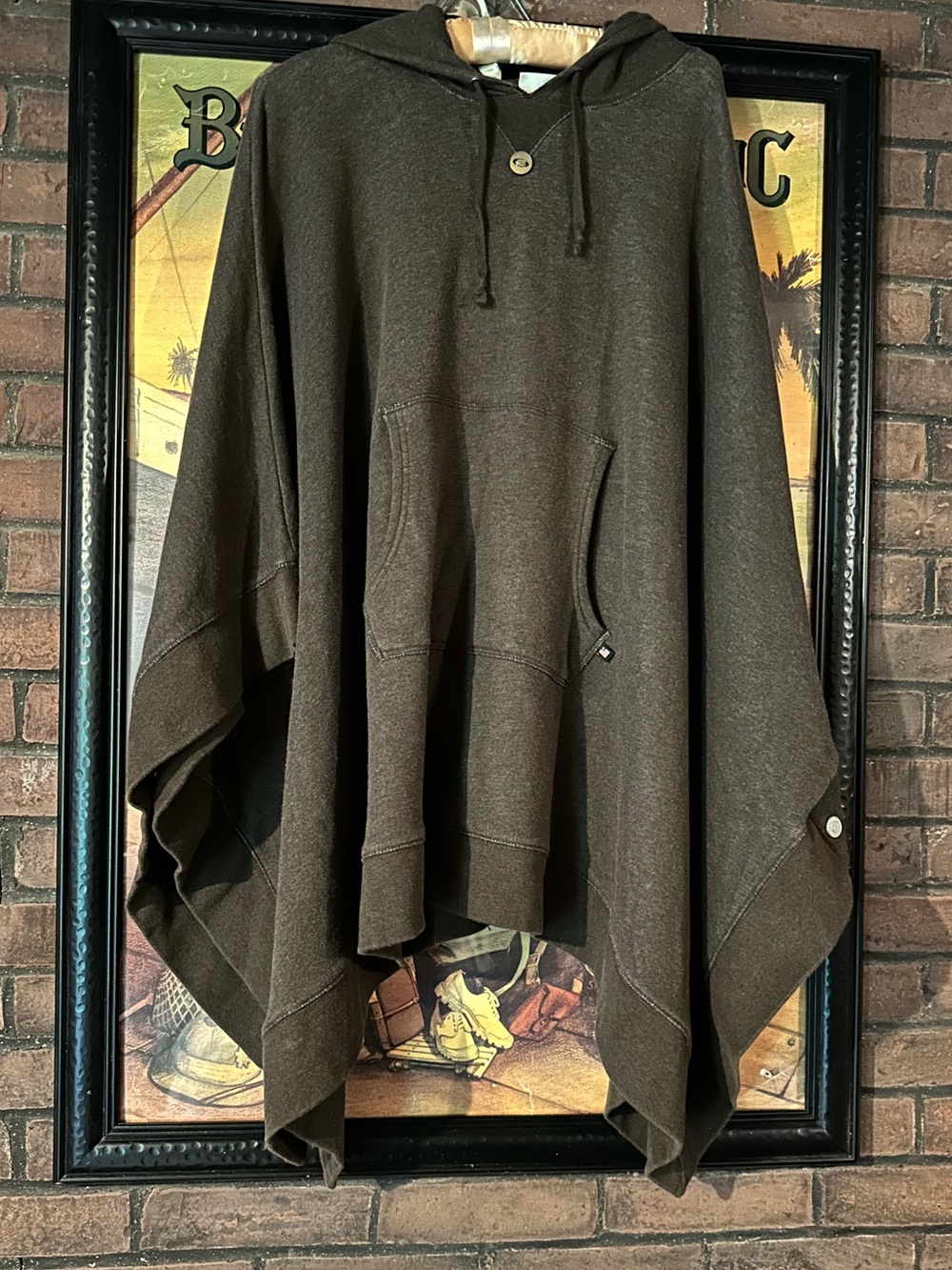 Polo Jeans Ralph Lauren brown sweatshirt hooded poncho kangaroo pocket OS